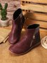 Casual Retro Stitching Zipper Snow Snow Boots