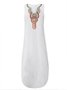 Loose Vacation Linen Simple Ethnic V Neck Sleeveless Maxi Dress