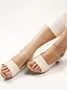 Retro Solid Simple Open Toe Chunky Heel Sandals