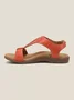 Retro Solid Color Casual Velcro Portable Sandals