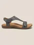 Retro Solid Color Casual Velcro Portable Sandals