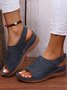 Summer Plain Hollow Out Vintage Breathable Vacation Sandals