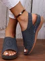 Summer Plain Hollow Out Vintage Breathable Vacation Sandals