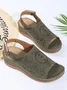 Summer Plain Hollow Out Vintage Breathable Vacation Sandals