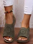 Summer Plain Hollow Out Vintage Breathable Vacation Sandals