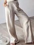 Casual Cotton And Linen Wide Leg Elastic Waistband Trousers