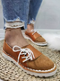 Women Vintage Closed Toe Slip on Flat Heel Shoes