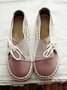 Women Vintage Closed Toe Slip on Flat Heel Shoes