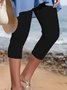 Summer Yoga Workout Exercise Capris Solid plain Casual Vacation Capris Leggings