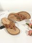 Vintage Floral Casual Wedge Flip-Flops