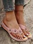 Vintage Floral Casual Wedge Flip-Flops