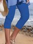 Summer Yoga Workout Exercise Capris Solid plain Casual Vacation Capris Leggings