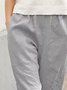 Cotton elastic waist pocket dandelion print slacks plus size