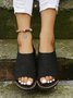 Summer Plain Hollow Out Vintage Breathable Vacation Sandals