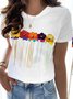 Floral Casual Crew Neck T-Shirt