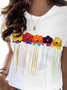 Floral Casual Crew Neck T-Shirt