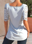 Sweetheart Neckline White Lace Patchwork Blouse