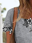 Plain simple flower lace Top T-shirt