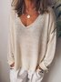 Women V Neck Casual Long Sleeve Top