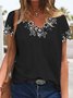 Plain simple flower lace Top T-shirt