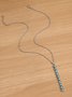 Boho Vintage Turquoise Geometric Long Necklace Sweater Chain