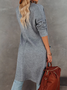 Women Long Sleeve Lapel Open Front Long Woolen Cardigan with Pockets