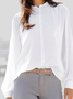 Stand Collar Loose Plain Blouse