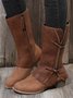 Zip-Panel Vintage Block Heel Western Cowboy Boots
