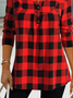 Women Christmas Plaid Crew Neck Tunic