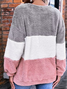 Plain Crew Neck Casual Loose Sweatshirt