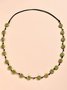 Vintage Ethnic Ceramic Gradient Flat Bead Long Necklace Sweater Chain Dress Necklace