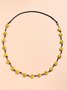 Vintage Ethnic Ceramic Gradient Flat Bead Long Necklace Sweater Chain Dress Necklace