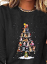 Women Christmas Crew Neck Casual Long Sleeve T-shirt