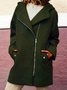 Hooded Asymmetrical Zipper Jacket Plus Size Coat OverCoat