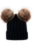 Casual Retro Twist Knit Big Ball Beanie Autumn Winter Thickened Warm Accessories