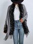 Women Open Front Poncho Knitted Shawl Wrap Cape Tassel Sweater Cardigan