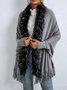 Women Open Front Poncho Knitted Shawl Wrap Cape Tassel Sweater Cardigan