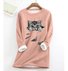 Women Casual Crew Neck Fun Cat Winter Warm Fleece Lined Pullover Sweatshirt