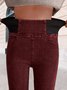 Women Casual Plain Autumn High Waist High Elasticity Daily Loose Plain Pocket Denim Jeans