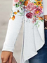 Floral Loose Casual Plain Open Front Cardigan