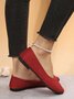 Simple Style Plain Color Faux Suede Flat Shallow Shoes
