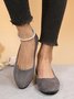 Simple Style Plain Color Faux Suede Flat Shallow Shoes