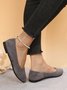 Simple Style Plain Color Faux Suede Flat Shallow Shoes