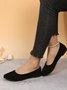 Simple Style Plain Color Faux Suede Flat Shallow Shoes