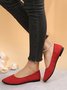 Simple Style Plain Color Faux Suede Flat Shallow Shoes