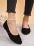 Simple Style Plain Color Faux Suede Flat Shallow Shoes