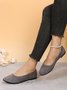 Simple Style Plain Color Faux Suede Flat Shallow Shoes