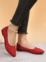 Simple Style Plain Color Faux Suede Flat Shallow Shoes