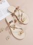 Rhinestone & Butterfly Decor Toe Ring Strappy Sandals