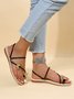 Rhinestone & Butterfly Decor Toe Ring Strappy Sandals